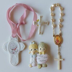 Vintage Precious Moments Religious Catholic Goods: Rosary, Book, etc